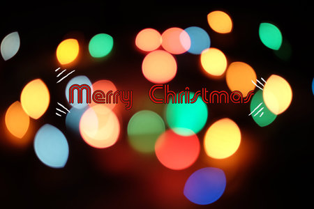 Merry Christmas with light bokehの写真素材