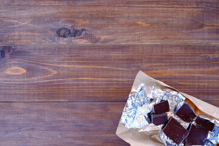 Background with chocolate background black cocoa, food dark, powder,の写真素材