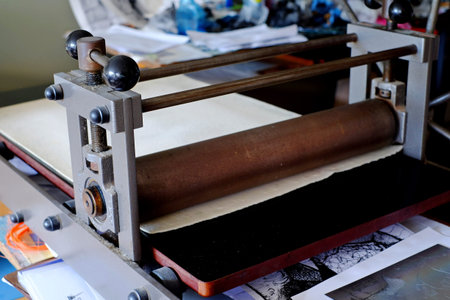 Old copy machine printer, machine paper continuous