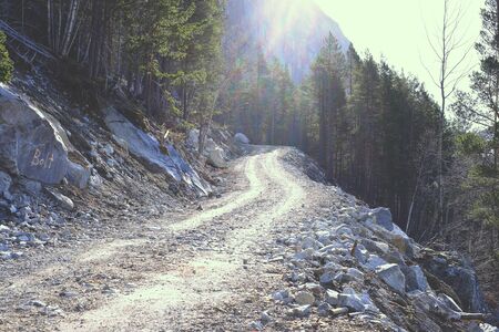 The trail up the mountain trails, beautiful landscapeの写真素材