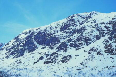 Snow-covered mountains covered, rocks mountain panorama landscape,の写真素材