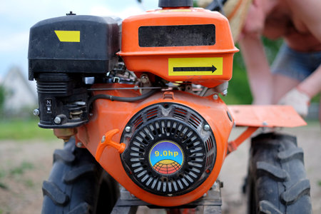 The tractor engine agriculture, antique, farm whee