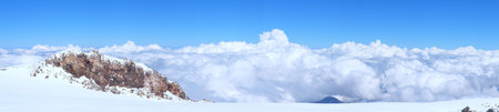 panorama of mountains and clouds mountains, landscape, sunrise