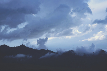 panorama of mountains and clouds mountains, landscape, sunriseの写真素材