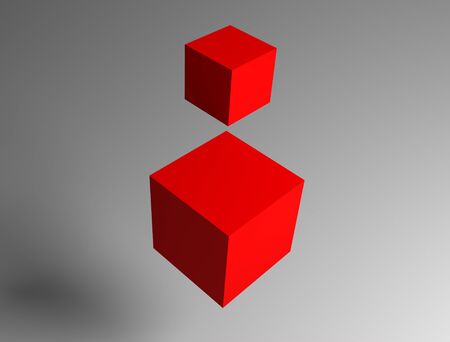 3D Red squares background, design, isolated graphicの写真素材
