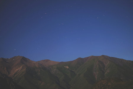 Starry sky in the mountains star, background