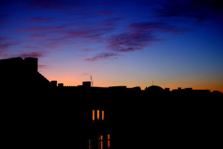 Sunset on old houses travel, architecture, city