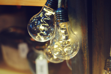 Lamps with spirals vintage, lamps, design lampの写真素材