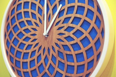 Wooden modern wall clock design, wooden