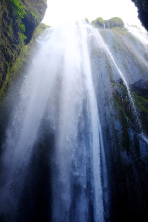 Waterfall among the rocks, nature