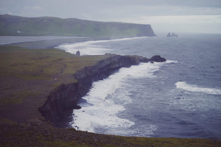 Rocky coast of Iceland, travel