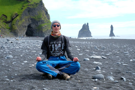 Beach meditation Reynisfjara