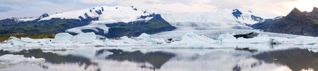 Panorama of the largest glacier in Iceland