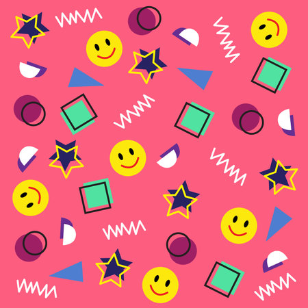 fun background and texture. happy face texture. colourful background. vector illustration. pattern...