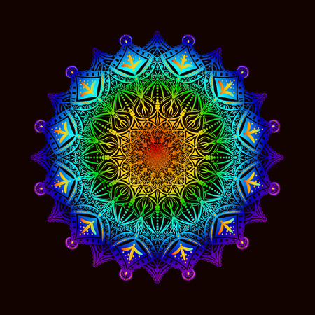 Flower Mandalas.Oriental pattern, vector illustration. Islam, Arabic, Indian, turkish, pakistan, chinese, ottoman motifsのイラスト素材