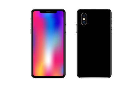 realistic smartphone with gradient over white backgroundのイラスト素材