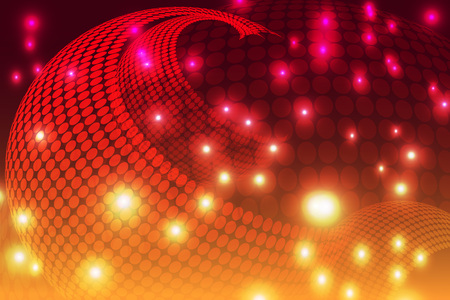 abstract background with sparkles and spheresのイラスト素材