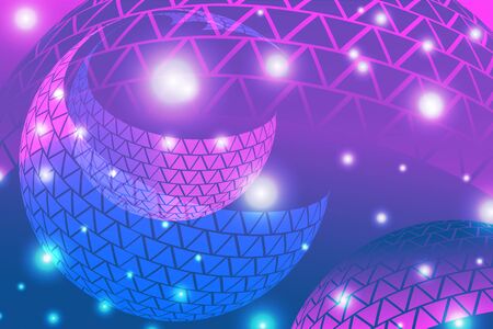 abstract background with sparkles and spheresのイラスト素材