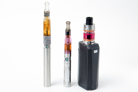 E-cigarettes, old and new oneの写真素材