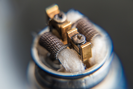 DIY RDA Dripper Coils with cotton stripesの写真素材