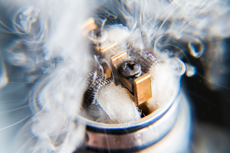 Vaporizers vape cloud - close up. Explosion vapingの写真素材