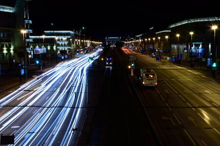 Exposure on night roadのeditorial素材