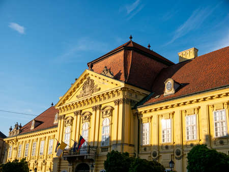 View on the Bishops Palace, Puspoki Palota in Szekesfehervar, Hungary.のeditorial素材