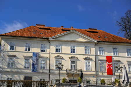 LJUBLJANA, SLOVENIA - FEBRUARY 15, 2022: Building of the International Center of Graphic Arts in Ljubljana, Sloveniaのeditorial素材