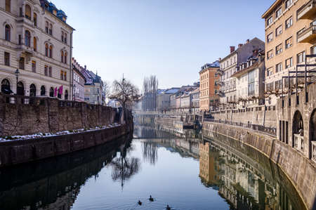 LJUBLJANA, SLOVENIA - FEBRUARY 15, 2022: Pixel art in Ljubljana by the famous french artist Franck Slama called as Invaderのeditorial素材