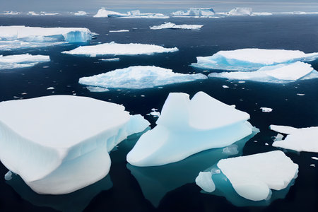 Melting icebergs global warming mattepainting landscape