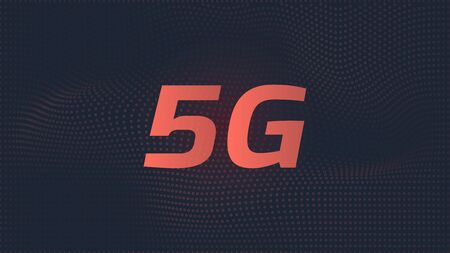 5th generation of internet. 5G and abstract dots on background. Vector illustration
