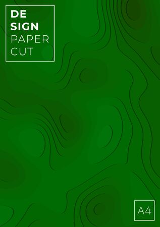 Paper cut green background / template.のイラスト素材