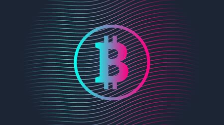 Cryptocurrency vector illustration. Abstract contour lines on backgroundのイラスト素材