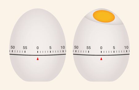 Mechanical kitchen timer. Egg shape design.のイラスト素材