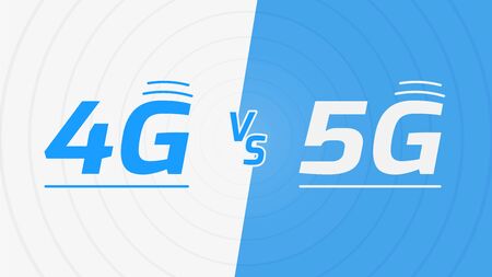 4G vs 5G background.のイラスト素材