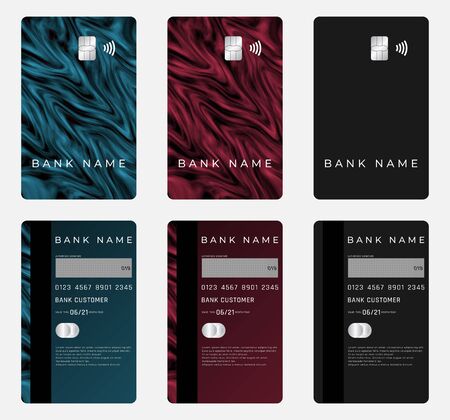Realistic portrait bank card template. Colorful background.のイラスト素材