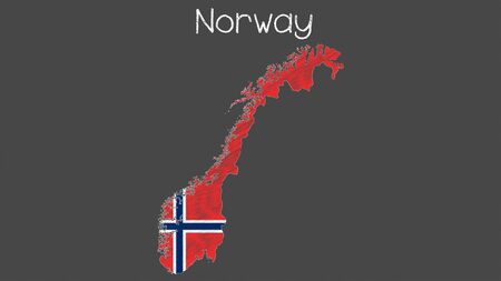 Norway map flag chalkboard style vector illustration.のイラスト素材