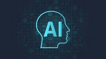 Artificial intelligence vector illustration.のイラスト素材