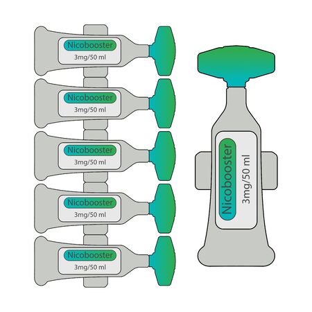 Nicotine booster for vape liquid. 3mg / 50ml, flat style, vector illustration EPS10.のイラスト素材