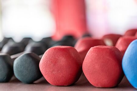 Set for lifestyle design. Sports background. Fitness background. Gym equipment background. Advertisement concept. Fitness workout. Power concept.の写真素材