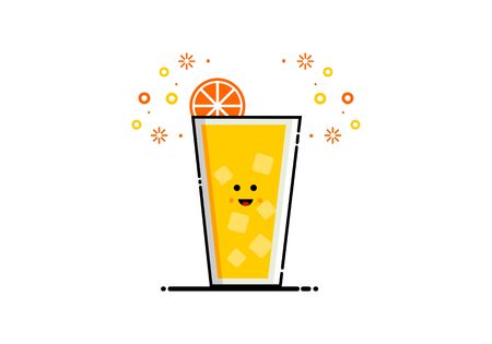 Drink orange juice mbe style logo vectorのイラスト素材