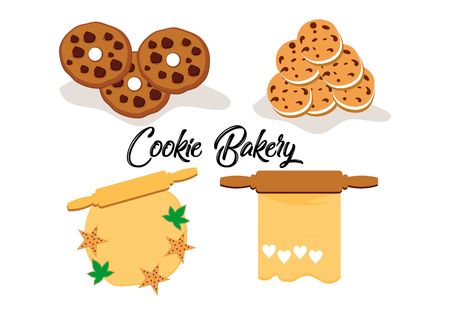 Cookie, biscuit logo vectorのイラスト素材
