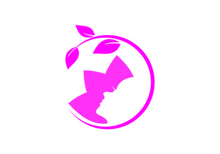 Skincare, women face logo vectorのイラスト素材