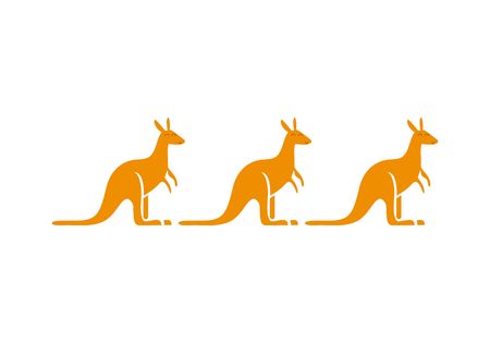 Australia kangaroo logoのイラスト素材