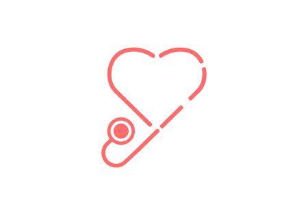 Stethoscope heart, medical logoのイラスト素材