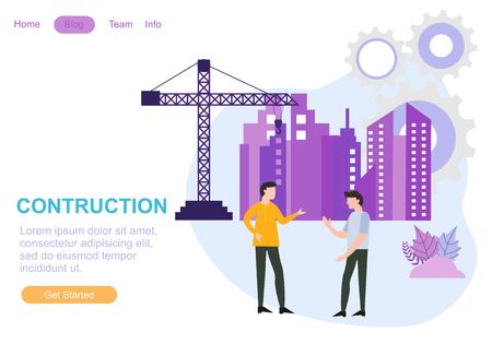 Web page design templates for industry, teamwork, business strategy, analytic and presentation. Modern vector illustration concepts for website and mobile website development. Vectorのイラスト素材