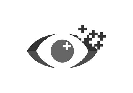Eye optic pixel logo vectorのイラスト素材