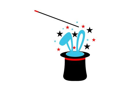 Magician Hat and rabbit logo conceptのイラスト素材