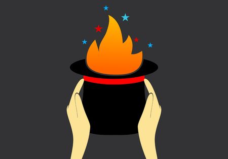 Magician Hat logo conceptのイラスト素材