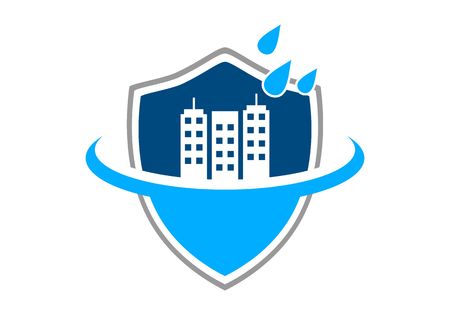 Waterproofing, water drop logo vectorのイラスト素材